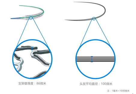 “火鷹支架”壁的凹槽與頭發(fā)直徑對比圖