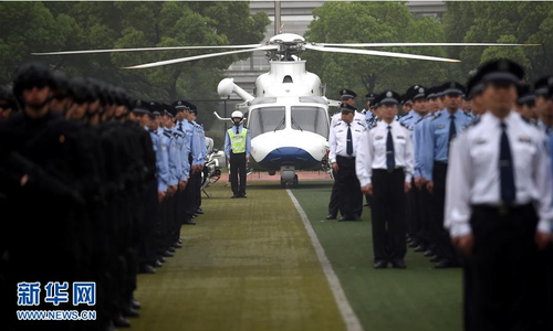 5月27日，各警種代表參加誓師大會(huì)。新華社記者王定昶攝